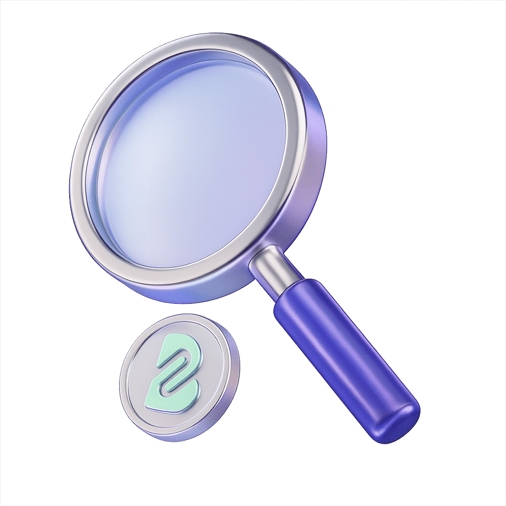 Loupe avec symbole de franc suisse, représentant la recherche de taux de change CHF